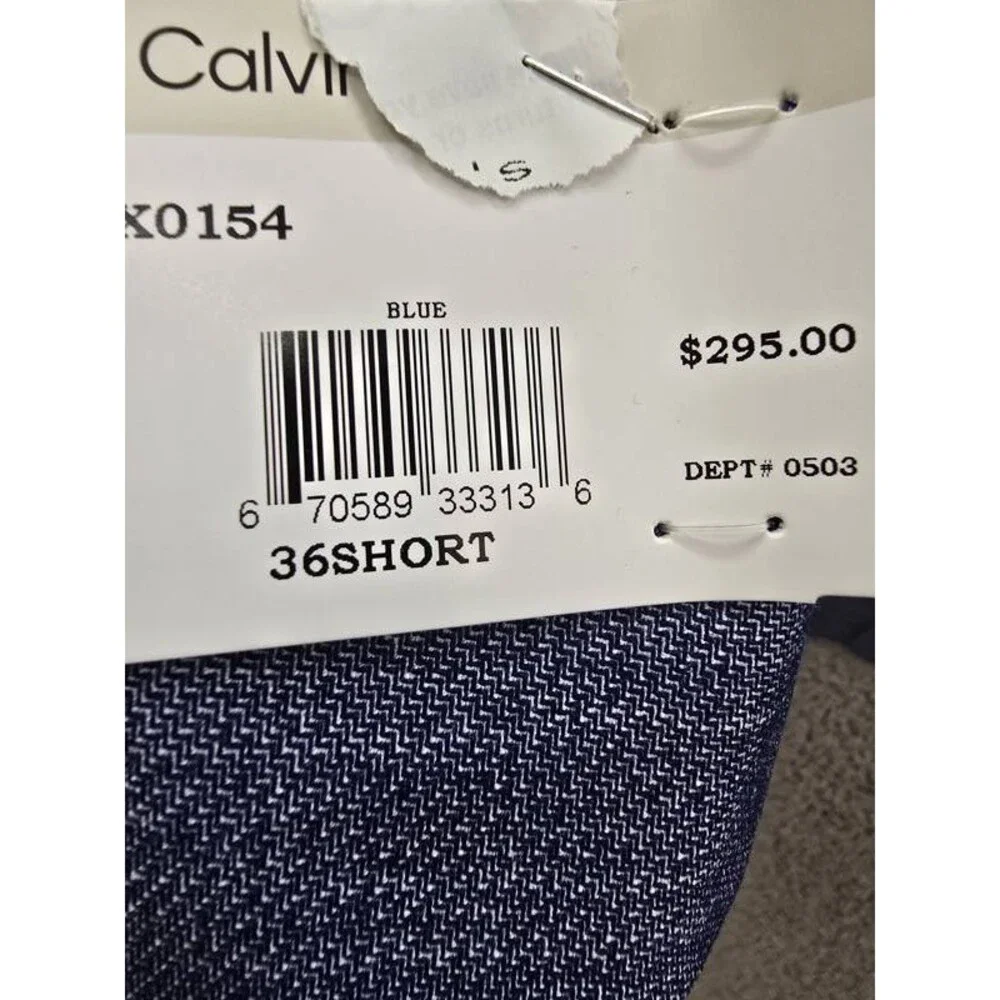 Calvin Klein Solid Slim-Fit Soft Sport Coat Men's 36S Blue Long Sleeve